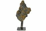Druzy Quartz Geode Section With Metal Stand - Uruguay #121867-3
